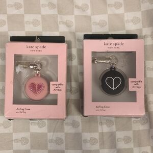 Kate Spade Heart Design AirTag Cases in Pink and Black
